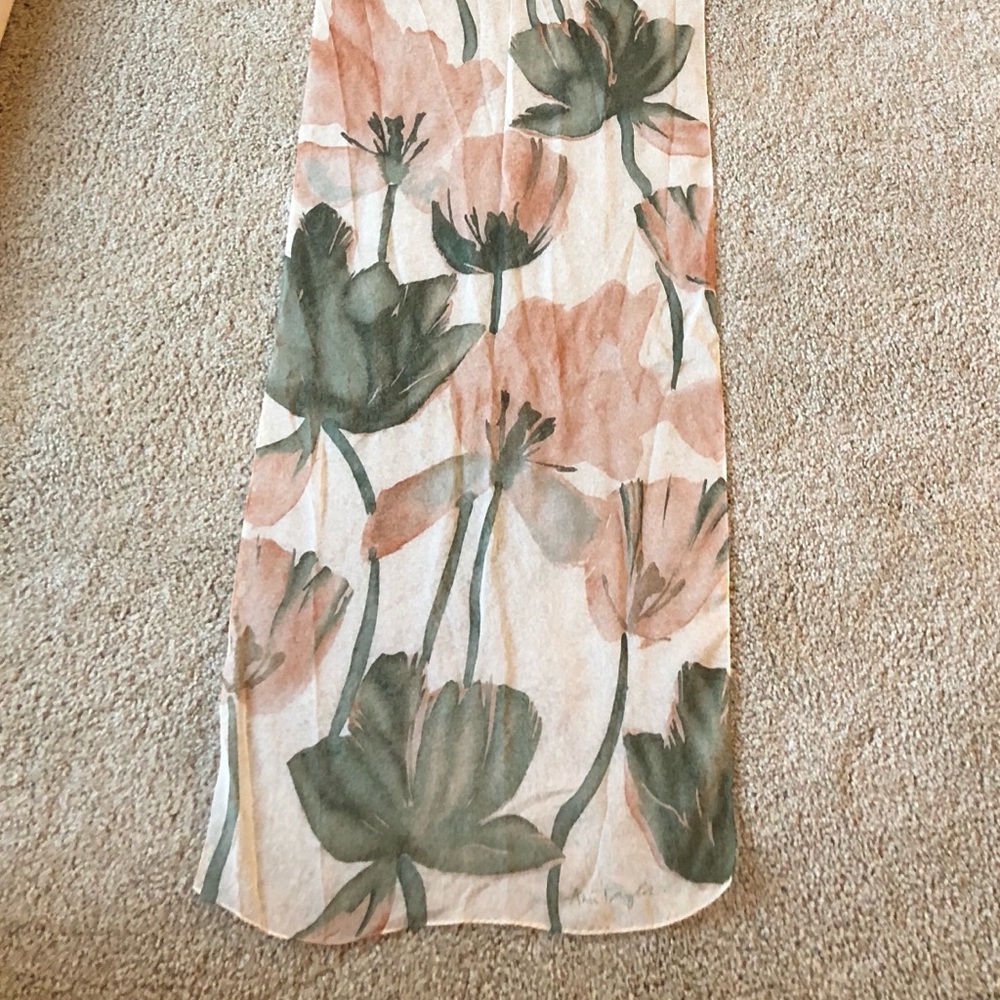 Vintage Ann Taylor 100% Silk Floral Scarf